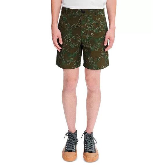 A.p.c. Men's Regular-Fit Andy 100% Cotton 7" Short Green Floral Print Medium NWT - Picture 10 of 13